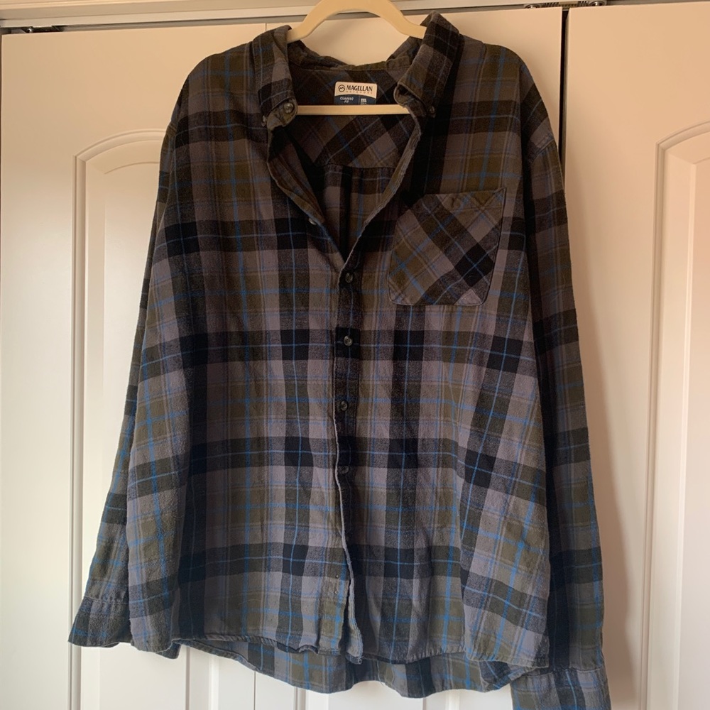 Men’s Magellan Long Sleeve Button Down Shirt - 2XL